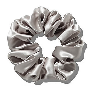 Scrunchie 100% Mulberry Silk Silver