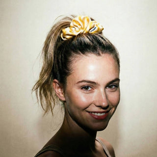 Scrunchie 100% Mulberry Silk Yellow L