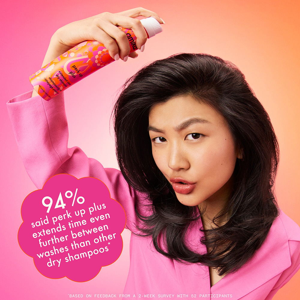 Amika Perk Up Plus, extended clean dry shampoo, 358 ml - Hairsale.se