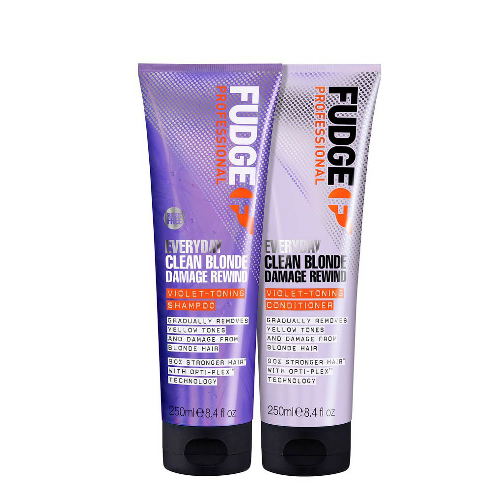 Fudge Clean Blonde Damage Duo Shampoo Conditioner + Violet Rewind